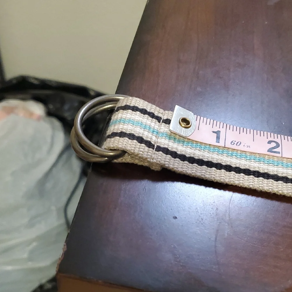 Gray and Blue Woven Fabric Belt